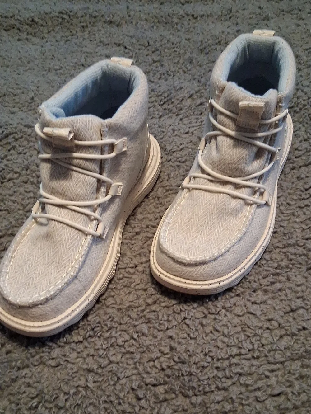 Hey Dude Light Gray High-Top Slip-On Boots